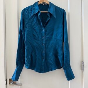 Anne Fontaine 100% Silk Button Down Shirt